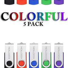 Load image into Gallery viewer, KOOTION 5 X 1GB USB Flash Drives Thumb Drives Memory Stick USB 2.0(5 Colors: Black Blue Green Purple Red)
