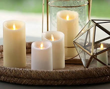 Load image into Gallery viewer, Luminara Flameless Candle: 360 Degree Top, Unscented Moving Flame Candle with Timer (4&quot; White)
