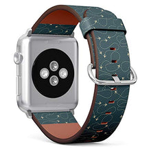 Load image into Gallery viewer, Compatible with Small Apple Watch 38mm, 40mm, 41mm (All Series) Leather Watch Wrist Band Strap Bracelet with Adapters (Travel Around World Airplane Routes)
