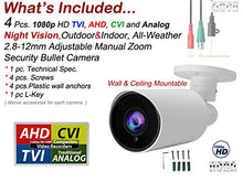 Load image into Gallery viewer, Evertech 4 Pcs 1080P High Definition HD Night Vision Manual Zoom Outdoor Indoor Bullet Security Camera
