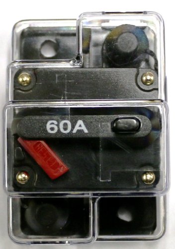 Caliber CB60 60AMP Circuit Breaker 60A w/ Manual Reset and Free Cover, Compatible with all 12, 24 and 36 volt trolling motor systems. [Weatherproof]