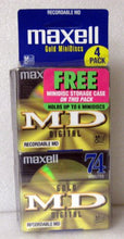 Load image into Gallery viewer, MAXELL MD74 Mini Disc 4 Pack (Discontinued by Manufacturer)
