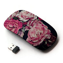 Load image into Gallery viewer, KawaiiMouse [ Optical 2.4G Wireless Mouse ] Begonia Pink Flower Floral Pattern Black
