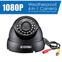 Load image into Gallery viewer, ZOSI 2.0MP FHD 1080p Dome Camera Housing Outdoor Indoor (Hybrid 4-in-1 CVI/TVI/AHD/960H Analog CVBS),24PCS LEDs,80ft IR Night Vision,CCTV Security Camera with 105 Wide Angle
