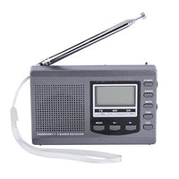 Asixx Radio, FM Radio Alarm Clock, Mini Portable Radio FM/MW/SW Receiver with Digital Alarm Clock FM Radio Receiver, High Sensitivity, Good Selectivity(Grey)