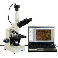 OMAX 40X-2000X LED Darkfield Trinocular Compound Microscope with 30 Degree Siedentopf Viewing Head and Extra Bright Oil Darkfield Condenser and 9.0MP USB Camera