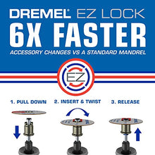 Load image into Gallery viewer, Dremel EZ725 All-Purpose Rotary Tool Accessory Set with Storage Kit, EZ-Lock and EZ Drum for Faster Accessory Changes, Accessories to Cut, Polish, Clean, and Sand, 70 Pieces
