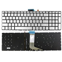 New US Silver Backlit English Laptop Keyboard (Without Frame) Replacement for HP Envy X360 15-w000 CTO 15-W100 15T-W100 15-w154nr 15-w155nr 15-w158ca 15-w181nr 15-w191ms Light Backlight