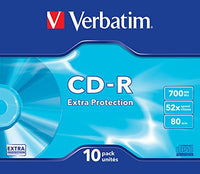 Verbatim CD-R80 Slim Case Pk 10 cdr recordable discs 80min blank media