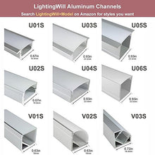 Load image into Gallery viewer, LightingWill Spot Free LED Aluminum Channel 10-Pack 3.3ft/1M 36x24mm Silver U-Shape Aluminum Profile Internal Width 20mm with Diffuser Cover, End Caps and Mounting Clips for LED Strip Light-U05S10
