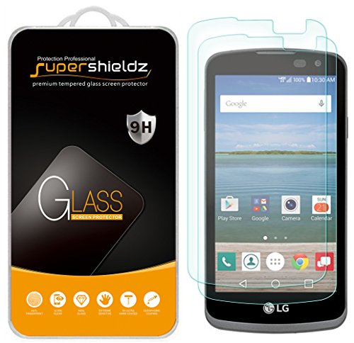 (2 Pack) Supershieldz for LG Optimus Zone 3, LG K4 LTE and LG Spree Tempered Glass Screen Protector, Anti Scratch, Bubble Free