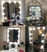 Load image into Gallery viewer, Hollywood Style LED Vanity Mirror Lights Kit with 10 Dimmable Light Bulbs For Makeup Dressing Table and Power Supply Plug in Lighting Fixture Strip, Vanity Mirror Light, White (No Mirror Included)
