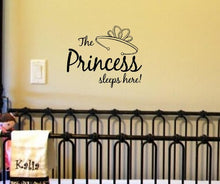 Load image into Gallery viewer, The princess sleeps here! Vinyl Decal Matte Black Decor Decal Skin Sticker Laptop
