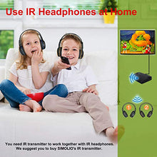 Load image into Gallery viewer, SIMOLIO Vehicle Headphones with Adjustable Volume Limiting for Kids, Dual Channel Car DVD Headsets, Wireless Infrared Headphone for Universal Car DVD System, Cordless Car Headphones with AUX Cord
