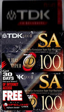 Load image into Gallery viewer, TDK SA100 High Bias Blank Cassettes (2 Pack)
