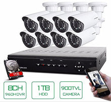 Load image into Gallery viewer, GOWE 8CH CCTV System 8 Channel HDMI DVR 1TB HDD 8PCS 900TVL IR Security Camera Home Security System Surveillance Kits
