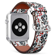 Load image into Gallery viewer, S-Type iWatch Leather Strap Printing Wristbands for Apple Watch 4/3/2/1 Sport Series (38mm) - Watercolor Fashion Print of Snakes Pattern
