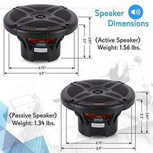 Load image into Gallery viewer, 6.5 Inch Bluetooth Marine Speakers - 2-way IP-X4 Waterproof and Weather Resistant Outdoor Audio Dual Stereo Sound System with 600 Watt Power and Low Profile Design - 1 Pair - Pyle PLMRBT65B (Black)
