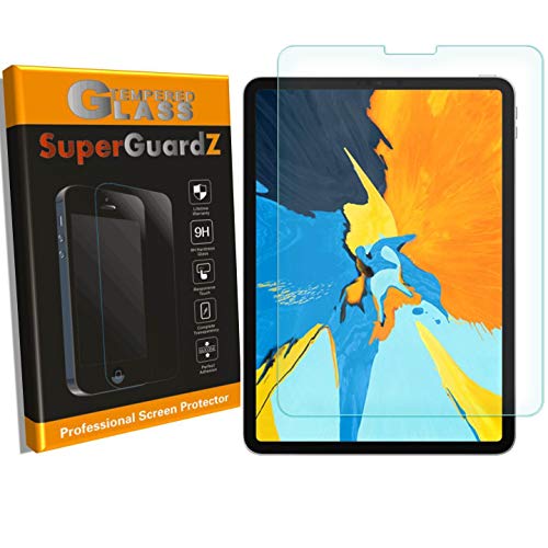 for iPad Pro 11 (2018) Screen Protector [Tempered Glass], SuperGuardZ, 9H, 0.3mm, Anti-Scratch, Anti-Bubble [Lifetime Replacement] + LED Stylus Pen