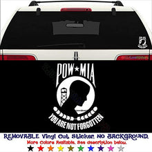 Load image into Gallery viewer, GottaLoveStickerz Pow Mia Soldier Not Forgotten Removable Vinyl Decal Sticker for Laptop Tablet Helmet Windows Wall Decor Car Truck Motorcycle - Size (10 Inch / 25 cm Tall) - Color (Matte Black)
