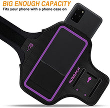 Load image into Gallery viewer, Galaxy S8+/S9+/S10+/S20+ Armband,RUNBACH Sweatproof Running Exercise Gym Bag with Key Holder and Card Slot for Samsung Galaxy Phones(Purple)
