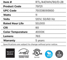 Load image into Gallery viewer, Topaz RTL/443WH/90/D (79721) 11 Watt LED Retrofit Module with 4&quot; White Baffle Trim
