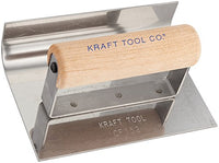 Kraft Tool CF152 3/4-Inch Radius Inside Curb and Sidewalk Tool with Wood Handle, 6 x 4-Inch