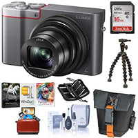 Panasonic LUMIX ZS100 4K Digital Camera, 20.1 Megapixel 1-Inch Sensor, 10X Zoom Leica Lens DMC-ZS100S (Silver), Bag + Tripod + 16GB SD Card/Case + Corel Mac Software Pack + Cleaning Kit