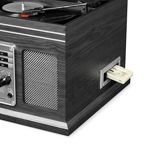 Victrola Nostalgic 6-in-1 Bluetooth Record Player & Multimedia Center with  Built-in Speakers - 3-Speed Turntable, CD & Cassette Player, AM/FM Radio | 