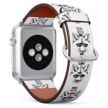 Load image into Gallery viewer, S-Type iWatch Leather Strap Printing Wristbands for Apple Watch 4/3/2/1 Sport Series (42mm) - Thug Life Fox Deal with It
