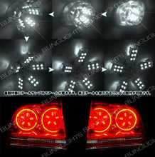 Load image into Gallery viewer, White LED Spider Light Bulbs 1157 Set of 2 for Tail Lamps &amp; Brake Lights Dual Brightness 5050 SMD BAY15d 7528 154 2057 2357 2397 3497 1016 1034 7528
