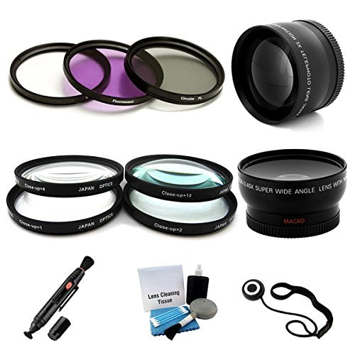 55mm Deluxe Lens + Filter Bundle: UV, CPL, FL-D, 1, 2, 4, 10 Filters, 2X Telephoto Lens, 0.45x HD Wide Angle Lens w/Macro for The Select Nikon Digital Cameras. Includes UltraPro Accessory Set
