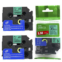 Load image into Gallery viewer, 2/Pack LMe761 Premium 1.5&quot; Black Print on Green Label Tape, Compatible with Brother TZe-761 P-Touch Tape 36mm Laminated Replacement Label Tape.
