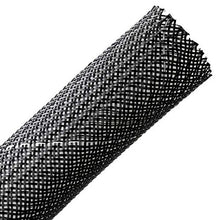 Load image into Gallery viewer, HellermannTyton 170-03019 Fray Resistant Flame Retardant Expandable Braided Sleeving, 1.0&quot; Dia, Black, 50.0 ft/Standard Reel
