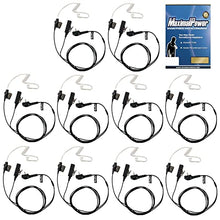 Load image into Gallery viewer, MaximalPower 10 Pack FBI Surveillance Headset Earpiece PTT Mic for Vertex Radio with Kevlar Enforcement
