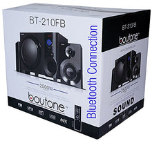 Load image into Gallery viewer, Boytone BT-210FB Wireless Bluetooth Stereo Audio Speaker with Powerful Sound, Bass System, Excellent Clear Sound &amp; FM Radio, Remote Control, Aux-In Port, USB/SD/for Phone&#39;s, Laptops, Black, 30 W
