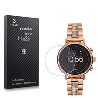 Youniker 3 Pack For Fossil Q Venture Gen 4 Screen Protector Tempered Glass For Fossil Women's Gen 4 Q Venture HR Smart Watch Screen Protectors Foils Glass 9H 0.3MM,Anti-Scratch,Bubble Free
