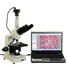 Load image into Gallery viewer, OMAX 40X-2500X Phase Contrast Trinocular Compound LED Siedentopf Microscope with 10MP Digital Camera

