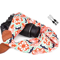 Elvam Universal Men and Women Scarf Camera Strap Belt Compatible with DSLR, SLR, Instant,Digital Camera - (Orange Flower)