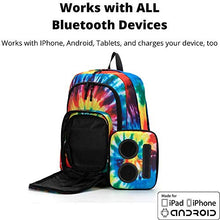 Load image into Gallery viewer, Bluetooth Speaker Backpack with 20-Watt Speakers &amp; Subwoofer for Parties/Festivals/Beach/School. Rechargeable, Works with iPhone &amp; Android (Tie Dye, 2022 Edition)
