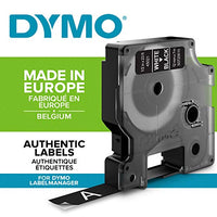 Dymo D1 Standard Labelling Tape 12mm x 7m - White on Black