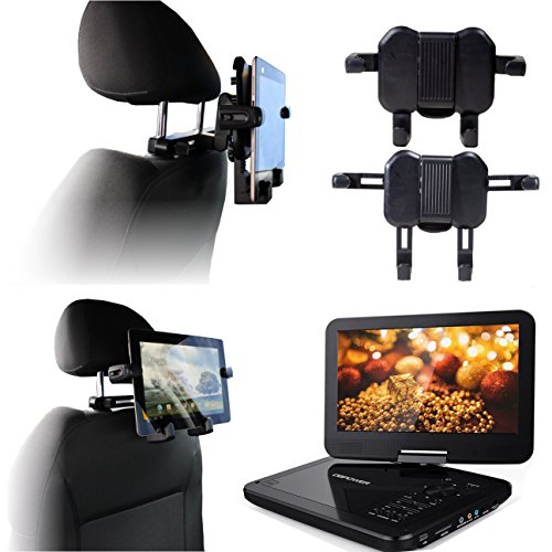 Navitech (Twin Pack) in Car Portable DVD Player Head Rest/Headrest Mount/Holder Compatible with The GooBang Doo EVD-1