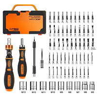Jakemy Home Rotatable Ratchet Screwdriver Set, 69 in 1 Household Repair Toolkit, Disassemble Magnetic Kit for Furniture/Car/Computer/Electronics Maintenance