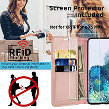 Load image into Gallery viewer, MONASAY iPhone X/iPhone Xs Wallet Case, 5.8-inch, [Glass Screen Protector Included] [RFID Blocking] Flip Folio Leather Cell Phone Cover with Credit Card Holder for Apple iPhone X/XS
