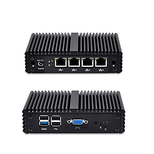 Barebone 4 LAN J1900 Router Qotom-Q190G4N-S07,Intel Celeron Processor J1900,VGA,4USB, Apply to Router, Firewall, Proxy, Linux Mini PC OPNsense