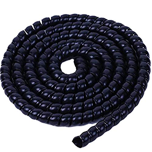 TINTON LIFE 6.5FT 30mm(1.18in) Polypropylene Spiral Wire Tube Pipe Cable Sleeve Protector, Black