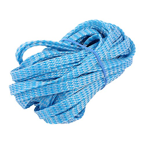 Aexit 8mm Dia Cord Management Tight Braided PET Expandable Sleeving Cable Wrap Sheath Blue Cable Sleeves Clear 32Ft