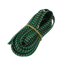 Load image into Gallery viewer, Aexit 8mm PET Tube Fittings Cable Wire Wrap Expandable Braided Sleeving Black Green Microbore Tubing Connectors 5M Length
