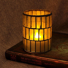 Load image into Gallery viewer, Tiled Pattern Glass Flameless Pillar Led Wax Candle Light with Timer
