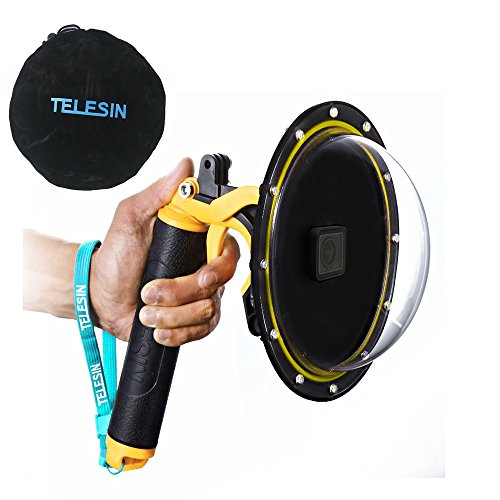 TELESIN 6''Dome Port Camera Lens Transparent Cover for GoPro Hero 7 Black, Hero 6 Hero 5 Black Hero 2018, with Waterproof Housing Case Pistol Trigger Floating Hand Grip, Underwater Diving Accessories